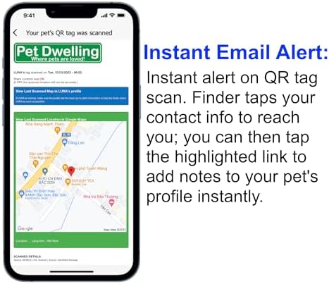 Pet Dwelling Premium NFC & QR Code Smart ID Tag for Dogs - Easy Scanning, Instant Profile Access, Real-Time Location Alerts(Southern Peach Paw)