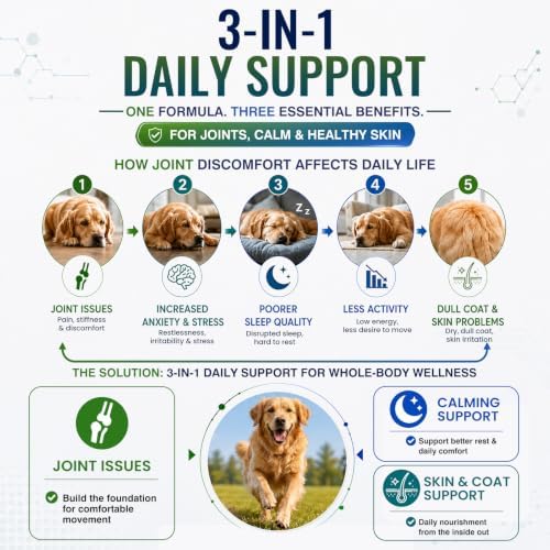 Hip and Joint Supplement for Dogs 200ct, Calming & Skin Support All dogs