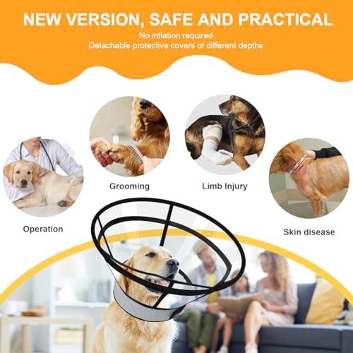 Sponge Core Dog Cone Collar to Stop Licking for Surgery Recovery