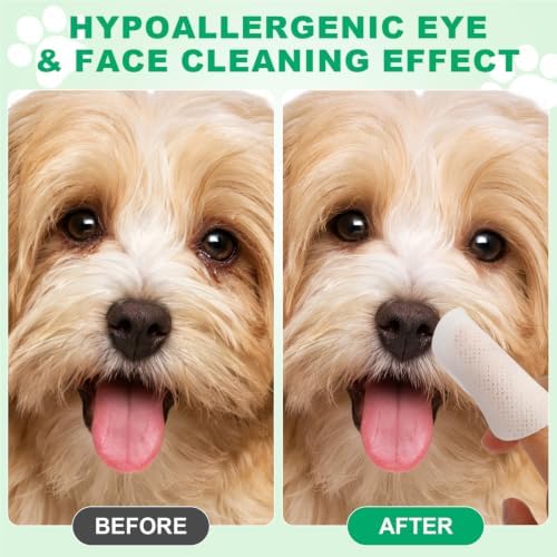 NANEEZOO Pet Eyes Wipes for Dogs & Cats, Dog Eye Wipes Gently Remove Discharge, Tear Stain, Debris - Pet Eye Wash Cleaner for Eyes, Face, Wrinkle - 130pcs