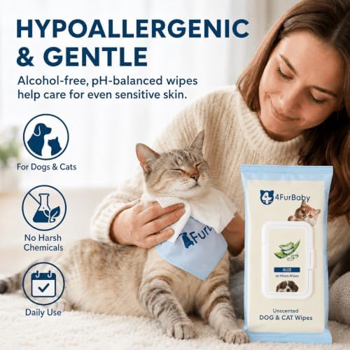 Dog Wipes for Paws and Butt, Unscented, 30 Count
