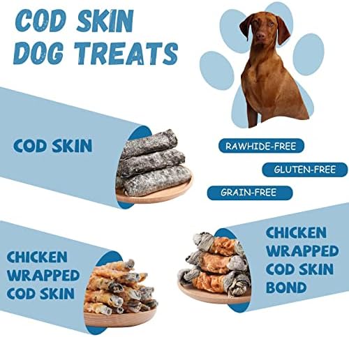 Pawmate Dog Treats Natural Cod Skin Rolls Fish Skin Dog Chews 10.6 oz