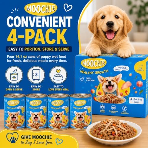 MOOCHIE Puppy Healthy Growth Wet Food for Small Breeds, Chicken & Beef