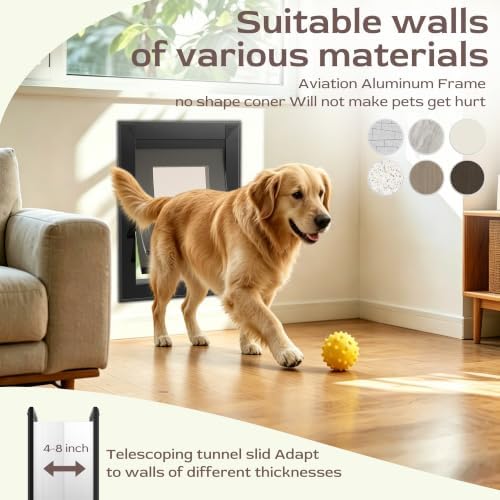 Medium Heavy Duty Dog Door for Wall, Energy Efficient Dog Door