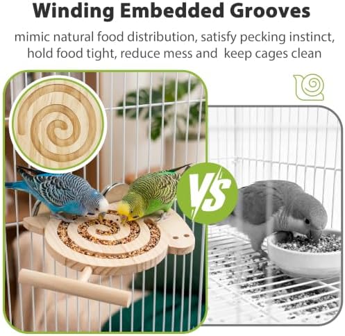 2pcs Bird Foraging Toy with Perch for Novice/Older/Slow-Learning Bird