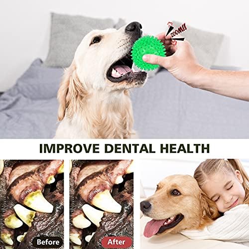 petizer 3 Pack 2.5” Squeaky Dog Toy Balls, Floating Pool Balls, Spiky Dog Balls Water Toys, Durable Interactive Fetch Toys for Puppy, Dog Chew Toys for Teething (2.5", Small Dog)