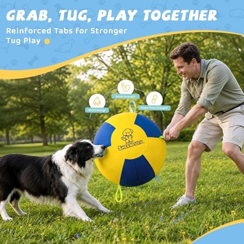 18" Herding Ball for Dogs with Straps & Training Whistle