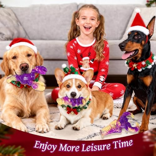 Indestructible Dog Toys for Aggressive Chewers, Tough Dog Toys for Large Dogs, Durable Dog Chew Toys to Keep Them Busy, Interactive Aggressive Chew Toys for Medium Dogs, Beef Flavor (Cro+Lob)