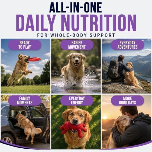 25-in-1 Dog Vitamins and Supplements, 250 Chews, Dog Multivitamin Chewable