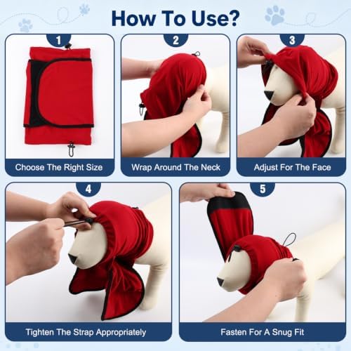 Dog Ear Muffs Noise Protection,Soft Calming Hoodie Quiet,Dog Calming Hoodie & Ear Cover,Soft Double-Layer No Shake Head Wraps,Quiet Ear Covers for Thunderstorm,Firework,Bath,Grooming,Gray/L