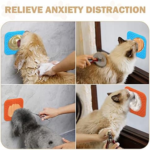 2 Pack Lick Mat for Dogs and Cats, Dog Slow Feeder Dowl Mat for Bathing Grooming Nailing Trimming, Dog Feeding Mat, Licking Pad for Dogs Cats
