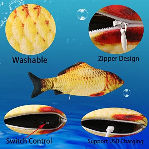 Flopping Fish Electric Dog Toy,Realistic Interac tive for Small Medium Dogs