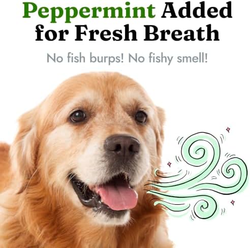 Fish Oil for Dogs, Minty Fresh Breath, Healthy Skin & Coat, 180 Softgels