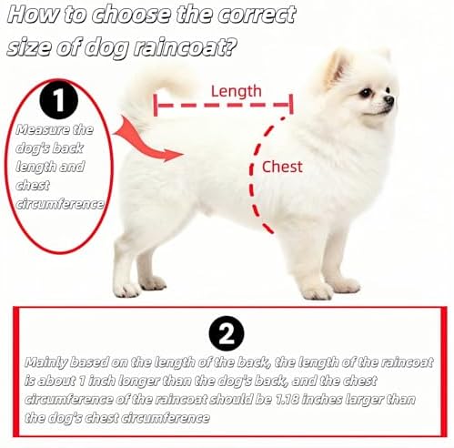 Clear Dog Rain Poncho for Small Medium Dogs,Heavy Waterproof Raincoat with Hidden Leash Hole&Adjustable Snaps,Pet Hooded Cape for Bichon Poodle (6.6-9.5lbs) (Transparent, Large)