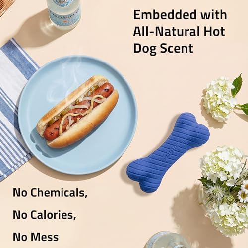 Playology Dual Layer Bone Dog Chew Toy - Medium, Hot Dog Scent