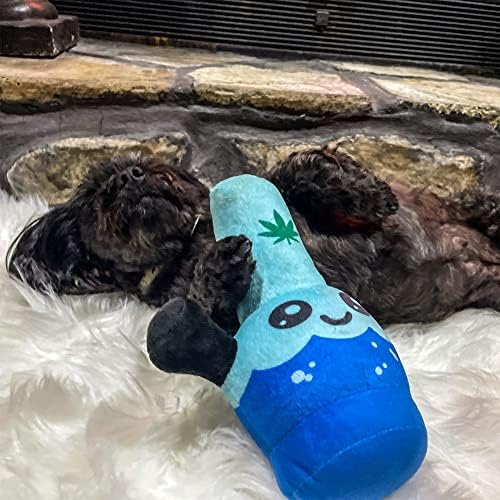 Dog Toy 2-Pack - Weed Leaf Water Pipe Dog Toys Funny Stuffed Squeaker
