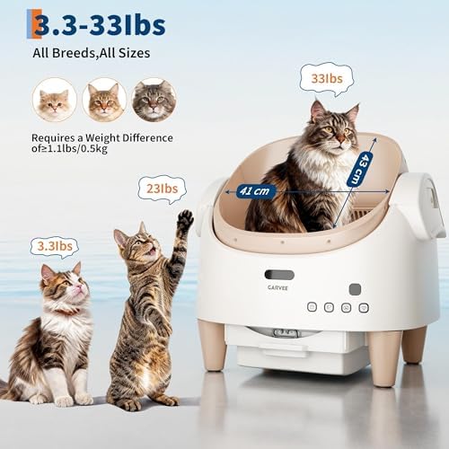 Takywep Automatic Self Cleaning Cat Litter Box,Open Top,Smart App Control