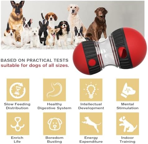 Dog Toy Treat Dispenser Interactive Puppy Puzzle Slow Feeder for Small, Medium and Large Breeds