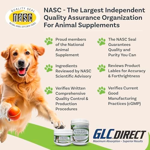 Actistatin Canine Large Dog Soft Chews, 120ct – Patented Extra-Strength Joint, Cartilage, Soft Tissue Supplement: Glucosamine, Chondroitin, Manganese, MSM, L-Carnitine – High Absorption, Fast Results
