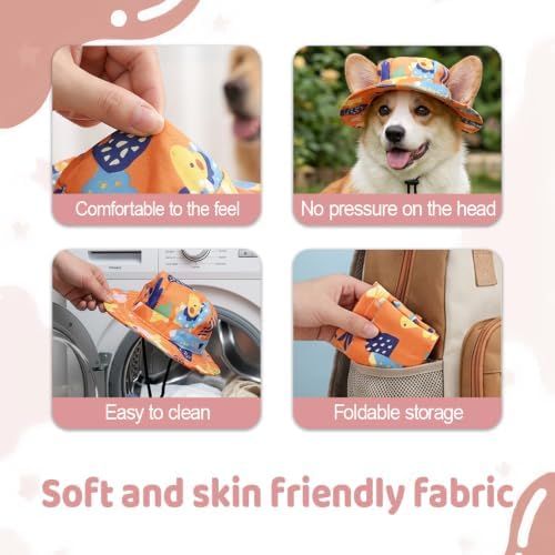 Dog Sun Hat with Mesh Head Cover, Breathable Face Guard for Outdoor Walking
