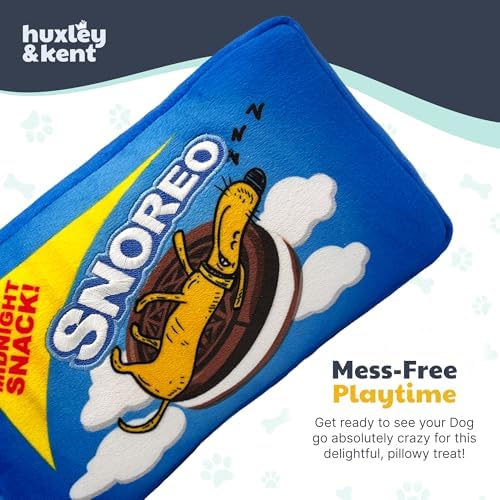 Huxley & Kent Power Plush Squeaky Dog Toy, Snoreo Cookies, Large
