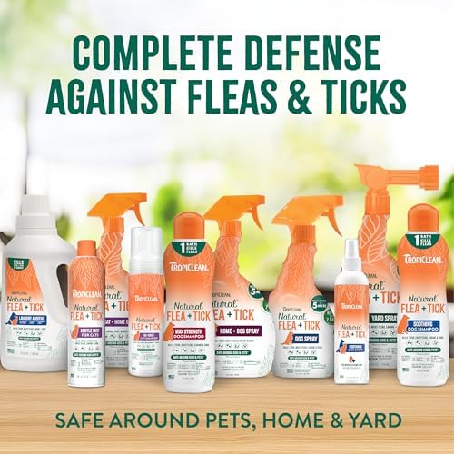 TropiClean Flea and Tick Shampoo & Spray for Dogs, Protect & Repel, 2 Pack