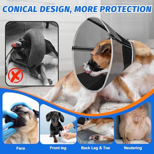 Breathable Mesh Dog Cone Collar for Surgery, Soft Elizabethan Recovery Alternative to Stop Licking,Pet Neck Collar for Large Medium Small Breeds