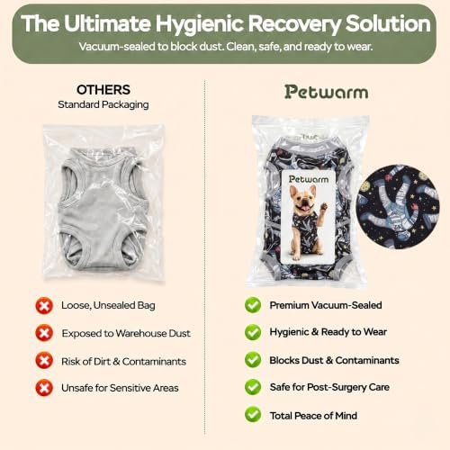 PetWarm Dog Recovery Suit, Recovery Bodysuit, Cosmic, Gray, 2XL