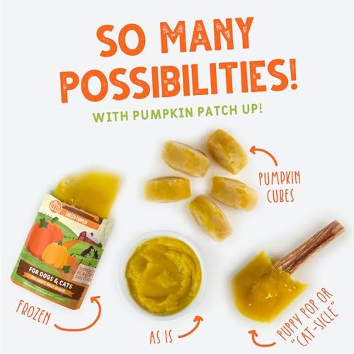 Weruva Pumpkin Patch Up!, Pumpkin with Ginger & Turmeric for Dogs & Cats, 2.8oz Pouch (Pack of 12)