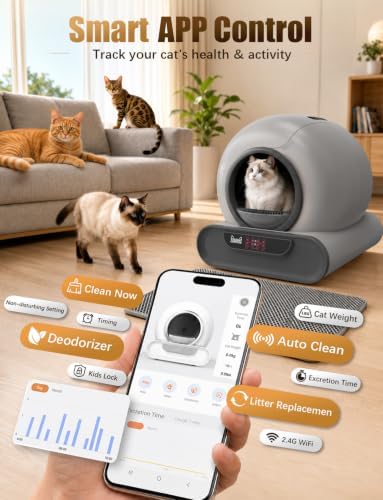 Anti-Pinch Feature 70L Automatic Cat Litter Box Self Cleaning Litter Box
