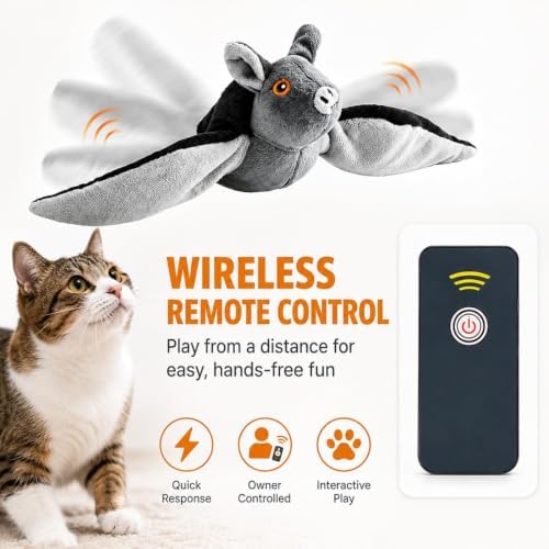 Flying Bat Dog Toy, Interactive Pet Toy that Flaps and Flies, Keeps Dogs Active and Engaged, Indoor Exercise Chase Toy for Puppies and Adult Dogs (Chick)