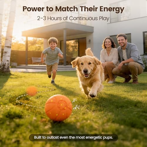 Invengo Interactive Dog Ball, Automatic Rolling Dog Toys with 3 Play Modes