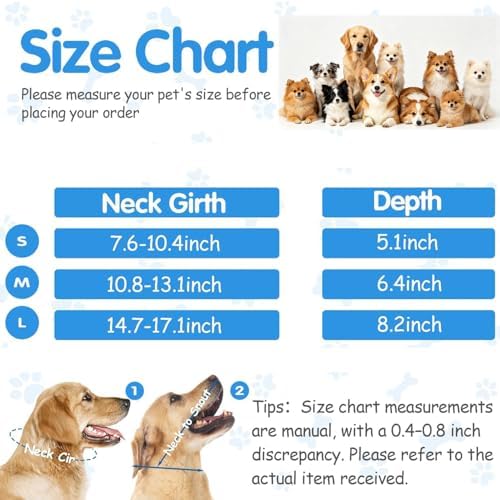 Soft Dog Cone Collar,Adjustable Comfy Cone for Dogs to Stop Licking