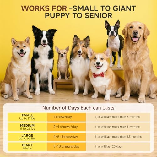 Amino Acids for Dogs, Immune Support, Muscle Growth, Skin Health, 200 Chews