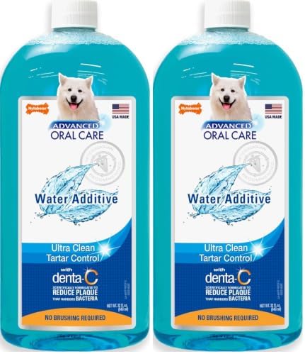 Nylabone Advanced Oral Care Pet Dental Water Additive, Liquid Tartar Remover & Breath Freshener for Dogs, Dog Teeth-Cleaning, Original Flavor, 32 oz. (Pack of 2)