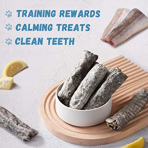 Pawmate Dog Treats Natural Cod Skin Rolls Fish Skin Dog Chews 10.6 oz
