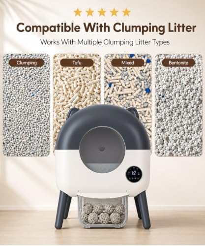 Automatic Self Cleaning Litter Box, MeowWhimsy Large Smart Robot Litter Box