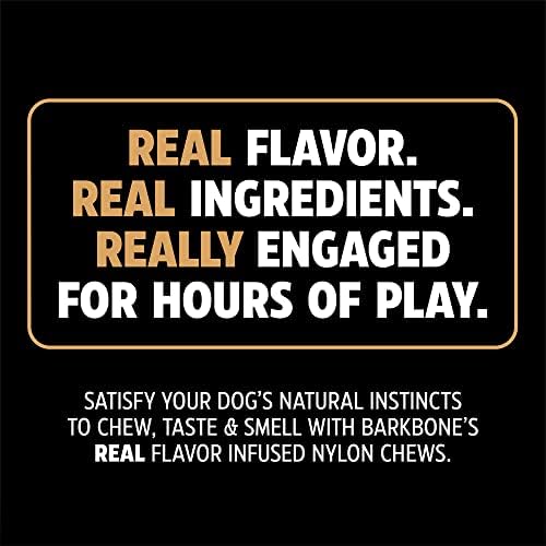 Pet Qwerks Original BarkBone Nylon Dog Bone Durable Dog Chew Toy for Aggressive Chewers - Bacon Flavor - 6.1", Made in USA (Pack of 4)