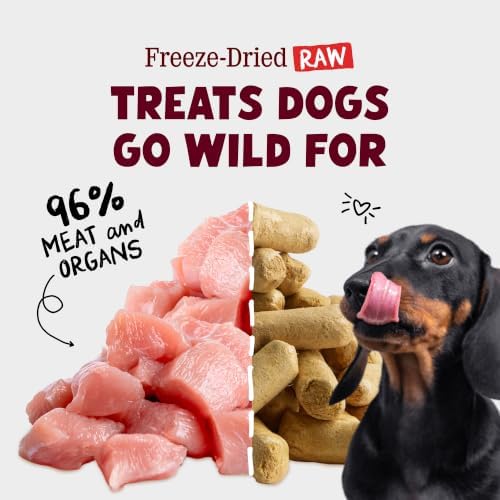 Stella & Chewy's Freeze-Dried Raw Wild Weenies Dog Treats - High-Protein Training Treats for Dogs & Puppies - All-Natural Chicken Recipe with 97% Meat & Organs - USA Made - 11.5 oz Bag