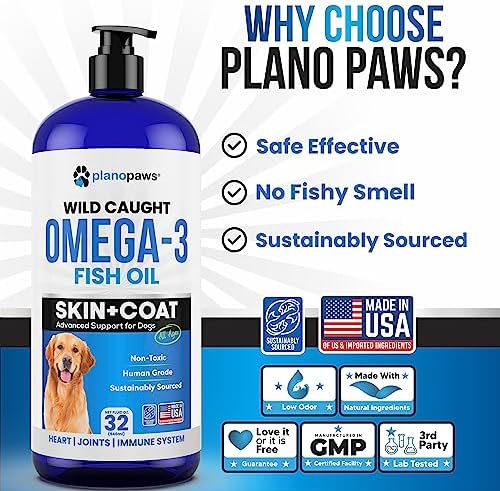 Omega 3 Fish Oil for Dogs - Supports Shedding and Itching, Skin and Coat