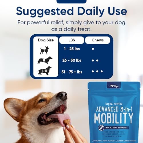 iHeartDogs 8-in-1 Hip & Joint Supplement Chews for Dogs with Glucosamine
