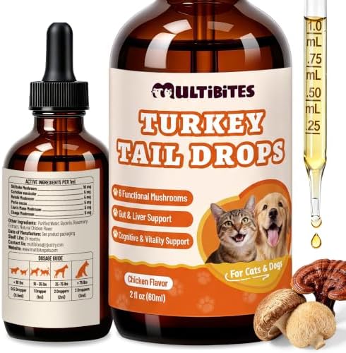 Turkey Tail Drops, 6-Mushroom Complex for Dogs & Cats, 2 fl oz