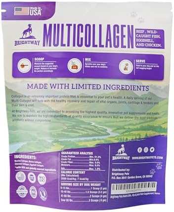 Multi-Collagen Peptide Daily Liquid Collagen for Dogs, Dog Collagen, Eggshell Powder Membrane for Dogs - Arthritis, Skin & Coat Health, Allergies,Dog Mobility Hip & Joint Pain Joint Supplement Relief