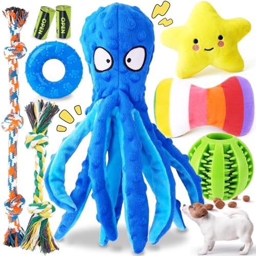 KIPRITII 9 Pack Puppy Toys Set for Small Dogs, Teething & Interactive Play