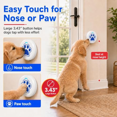 ChunHee Dog Training Bells for Door - Dog Door Bell for with 36 Custom Sounds | Dog Bell for Door Potty Training | Chew-Proof & Adjustable Volume (0-115dB) | Teach Puppies to Signal to Go Outside