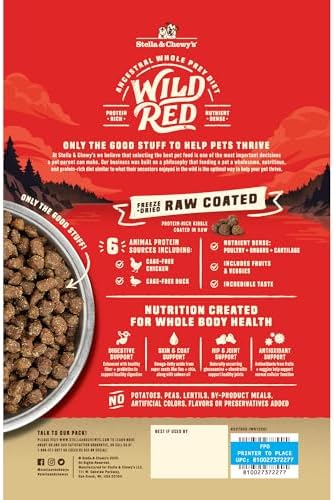 Stella & Chewy's Wild Red Dry Dog Food Raw Coated High Protein Wholesome Grains Prairie Recipe, 3.5 lb. Bag (Pack of 2)