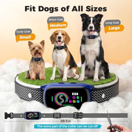 2 Pack Bark Collar for Small Medium Large Dogs, Training Collar (Blue)