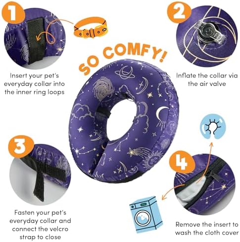 BENCMATE Inflatable Dog Cone Collar Alternative After Surgery Large