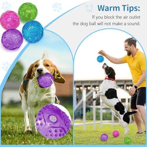 RICHIE Ultra Durable Squeaky Dog Balls 3 Inch for Large Medium Dogs, Tough Chew Toys for Aggressive Chewers, Floating Fetch Balls for Pool Play, Teeth Cleaning Dog Toys 3 Pack Red + Red + Green