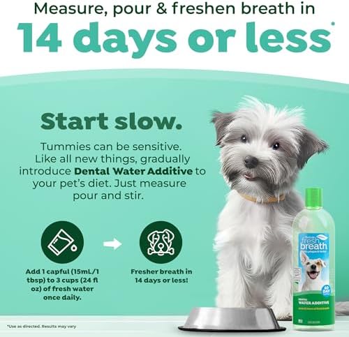 TropiClean Fresh Breath Water Additive, Dog Breath Freshener, 33.8oz 3 Pack
